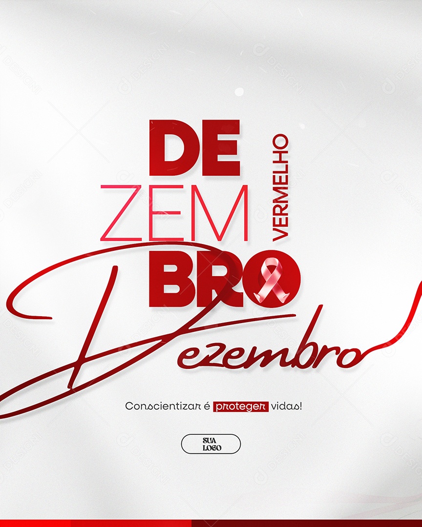 Dezembro Vermelho A Prevenção Salva Social Media PSD Editável