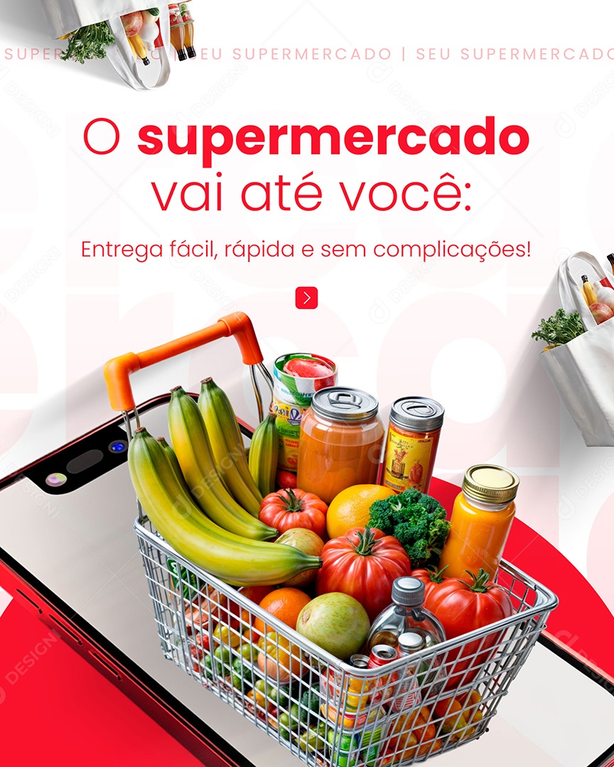 Supermercado Vamos Até Você Social Media PSD Editável