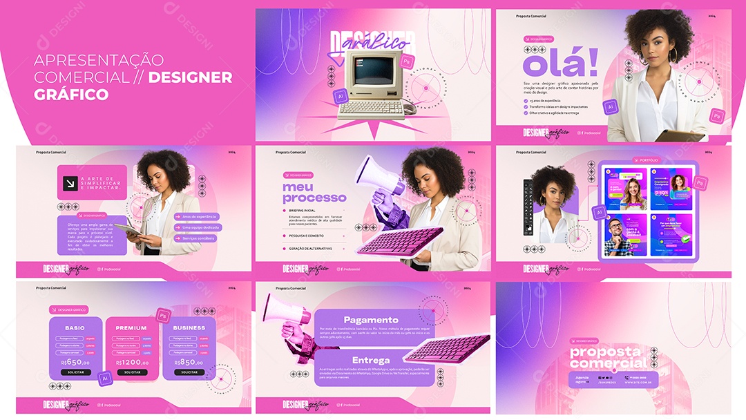 Apresentação Comercial Designer Gráfico PSD Editável