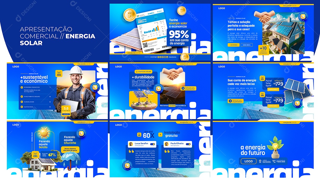 Apresentação Comercial Energia Solar PSD Editável