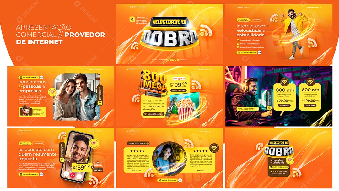 Apresentação Comercial Provedor de Internet PSD Editável