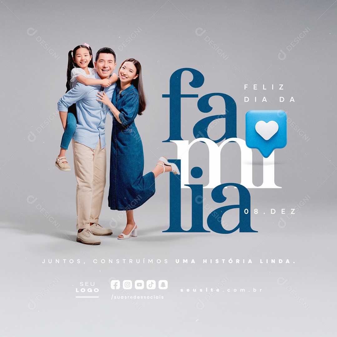 Feliz Dia da Família 08 de Dezembro Social Media PSD Editável