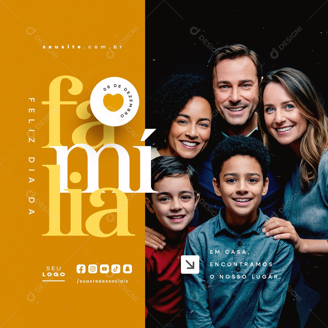 Dia da Família 08 de Dezembro Social Media PSD Editável
