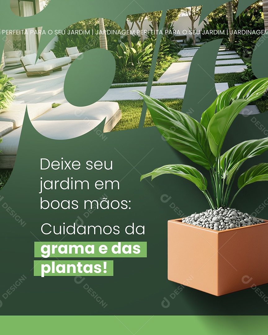 Jardinagem Seu jardim Em Boas Mãos Social Media PSD Editável