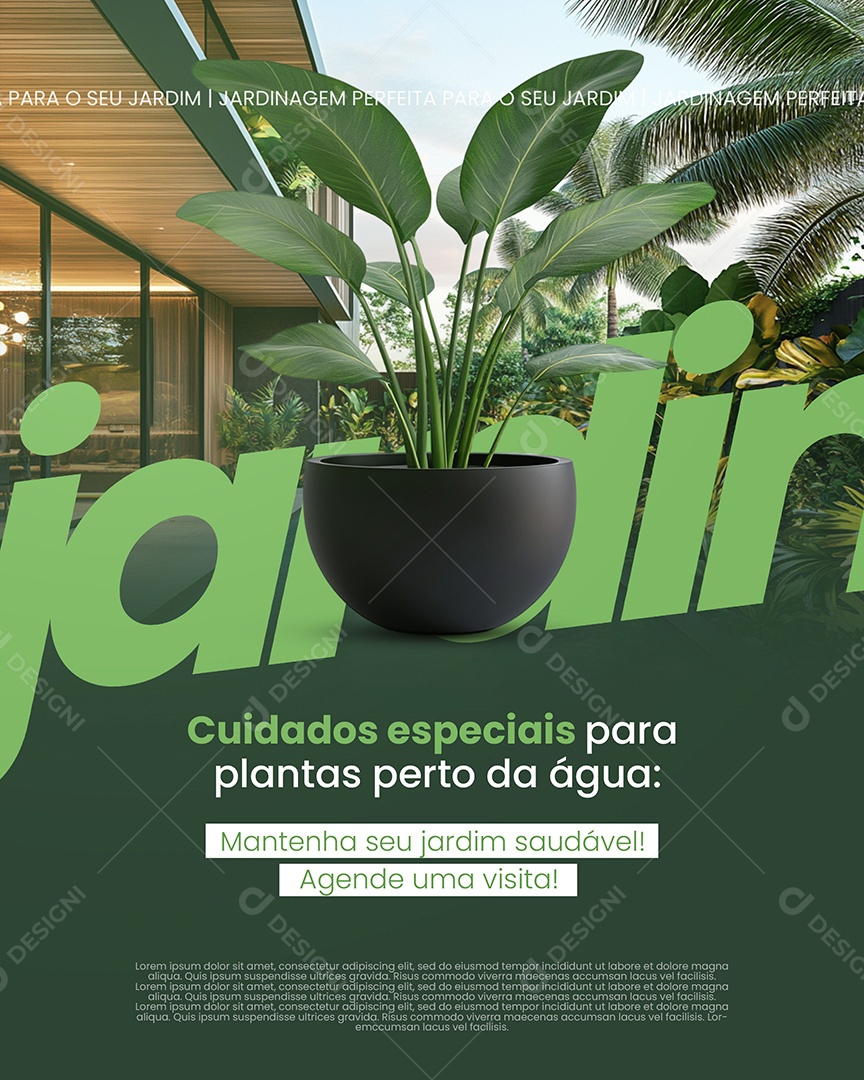 Jardinagem Cuidados Especiais Social Media PSD Editável