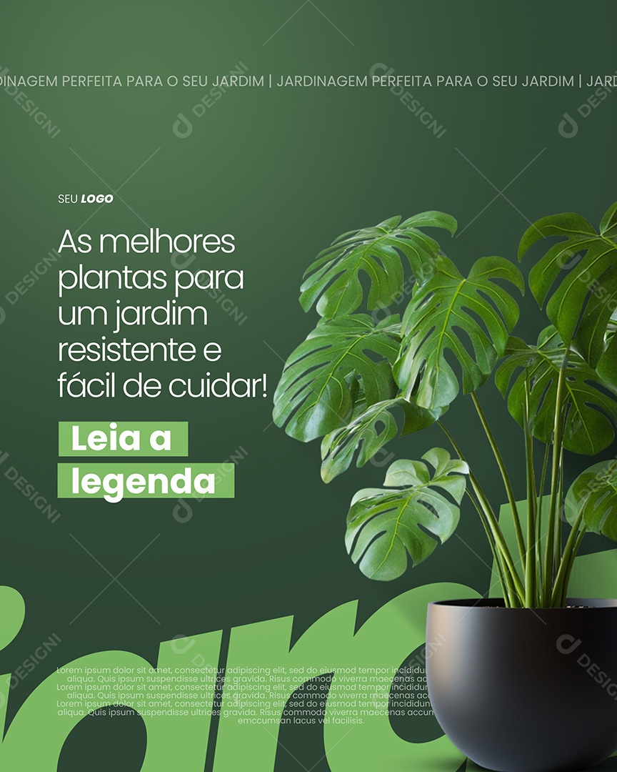 Jardinagem As Melhores Plantas Social Media PSD Editável