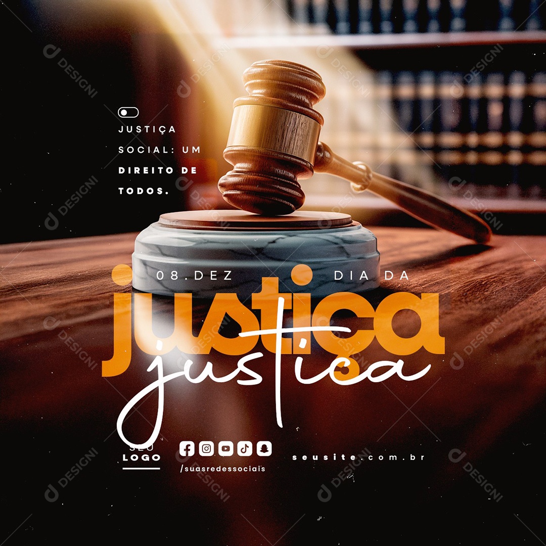 Social Media Dia da Justiça 08 de Dezembro PSD Editável