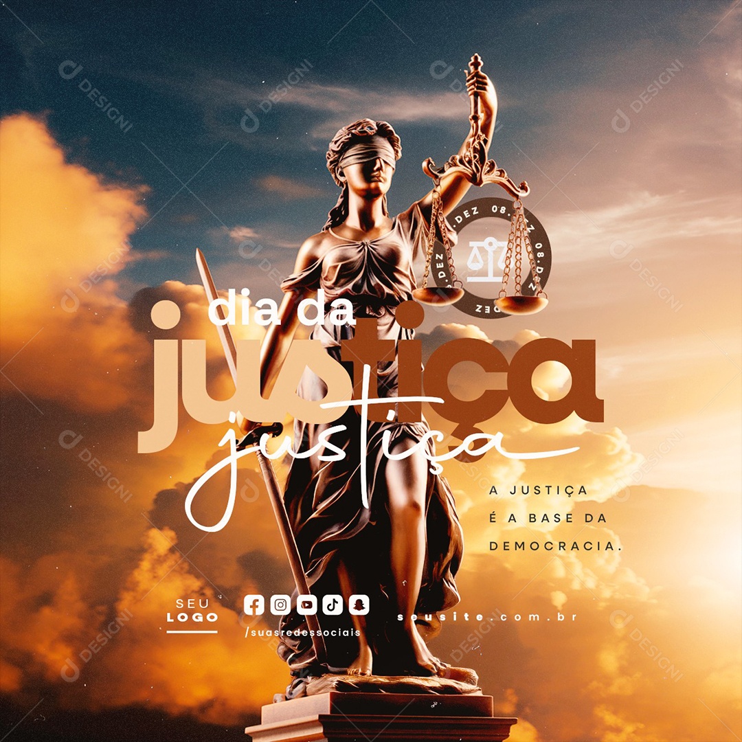 Dia da Justiça 08 de Dezembro Social Media PSD Editável