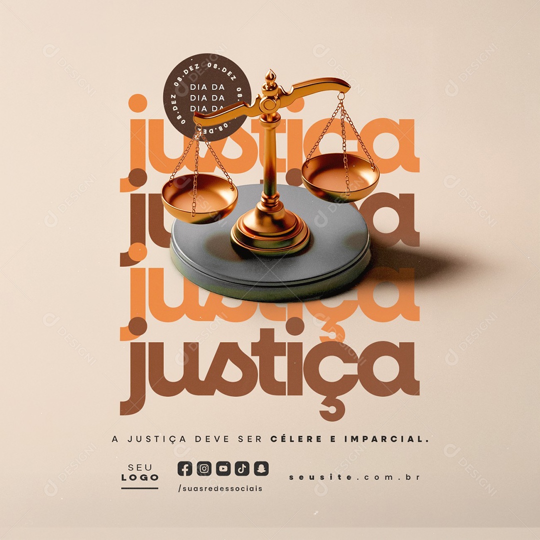 Dia da Justiça 08 de Dezembro Social Media PSD Editável