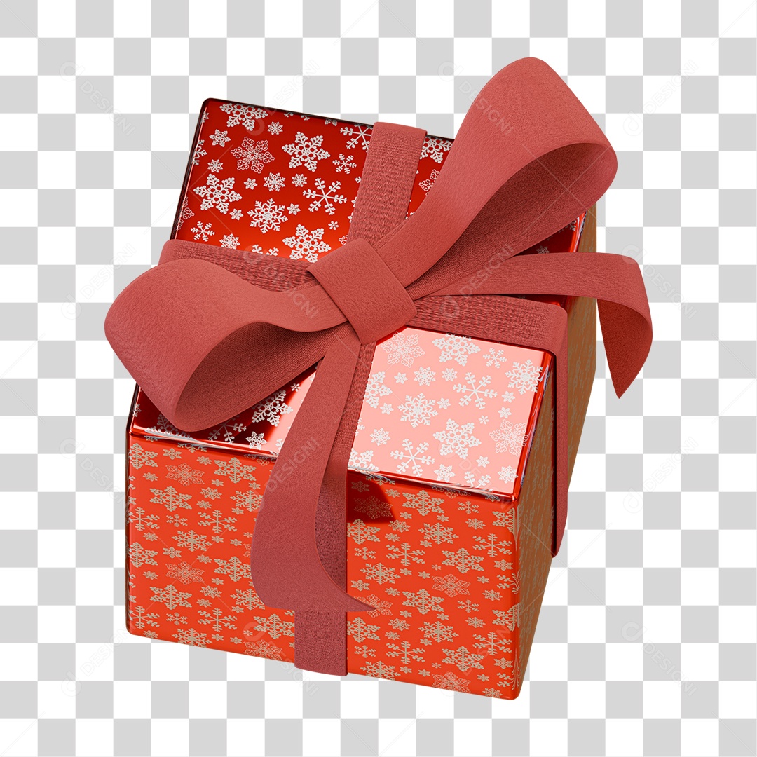 Caixa de Presente com Laço PNG Transparente