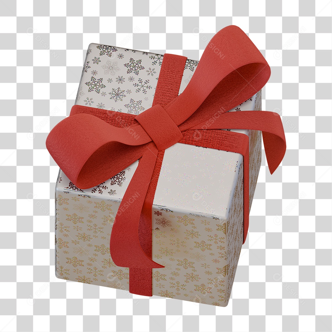 Caixa de Presente com Laço PNG Transparente