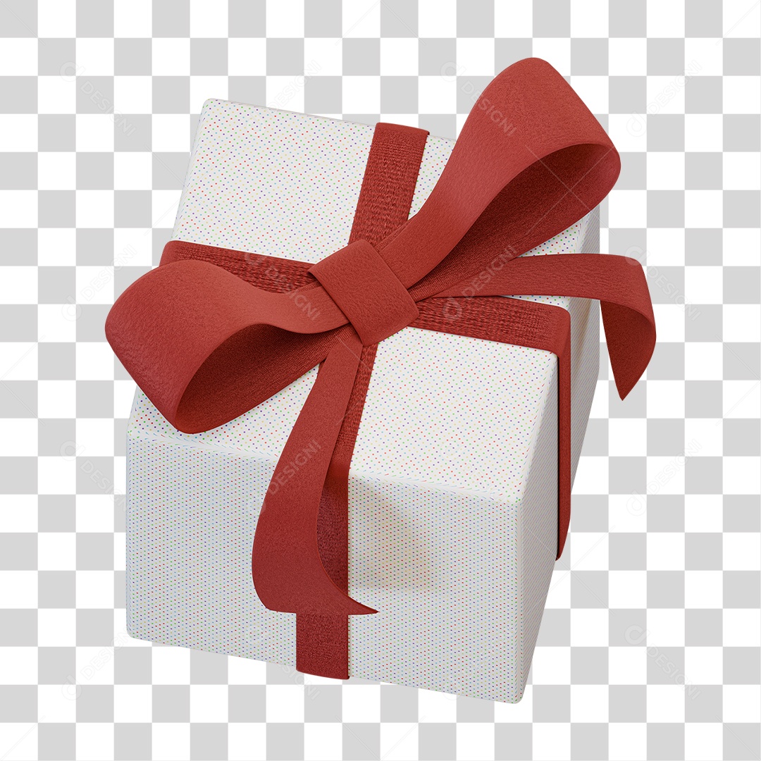 Caixa de Presente com Laço PNG Transparente