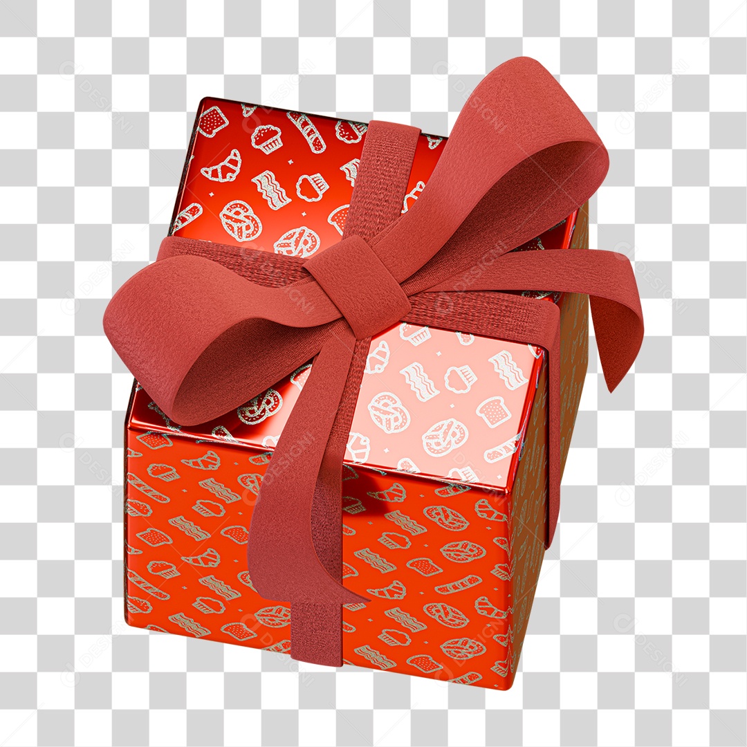 Caixa de Presente com Laço PNG Transparente