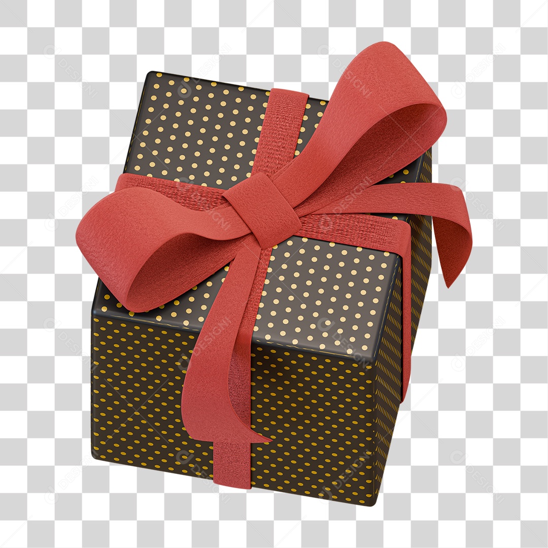 Caixa de Presente com Laço PNG Transparente