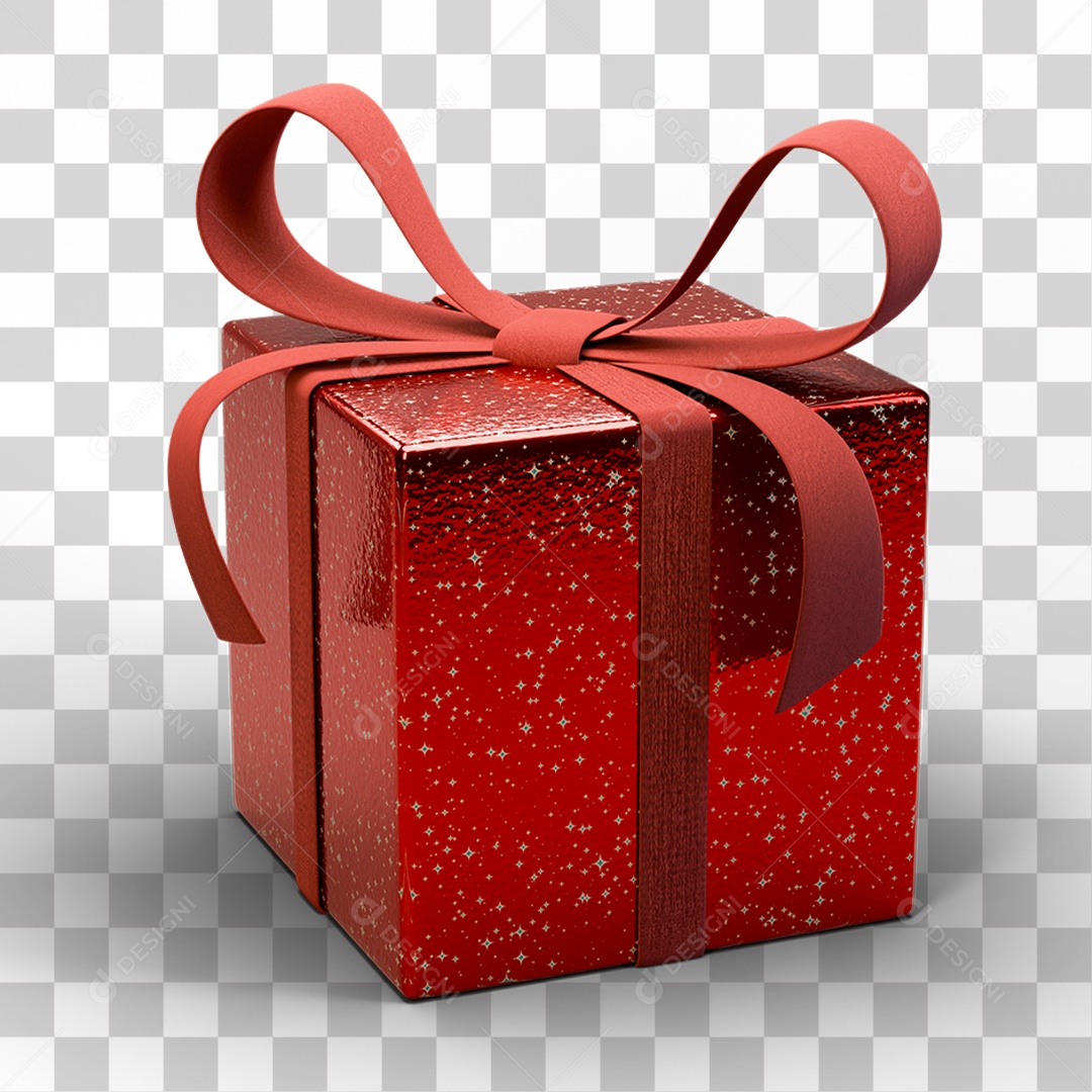 Caixa de Presente com Laço PNG Transparente
