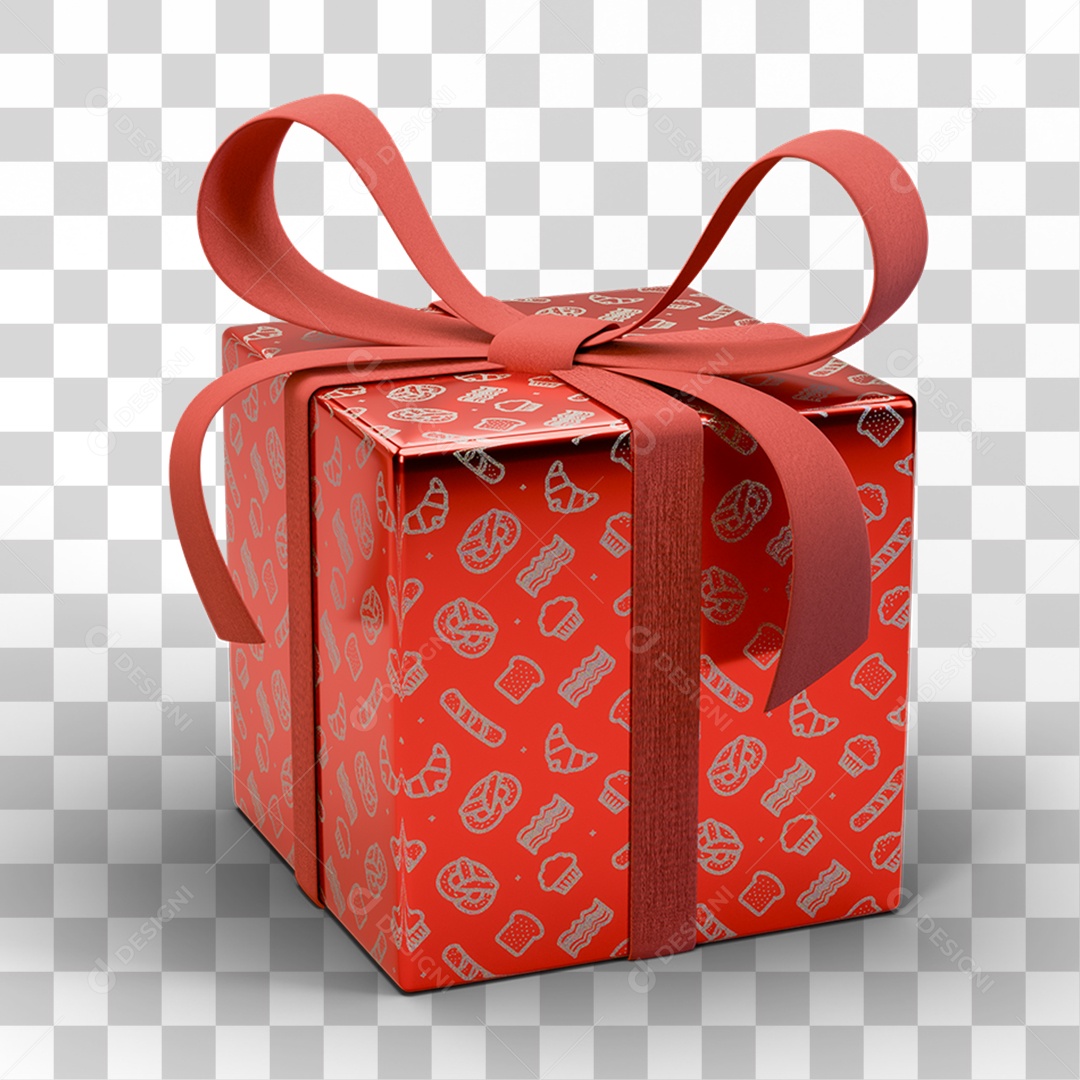 Caixa de Presente com Laço PNG Transparente