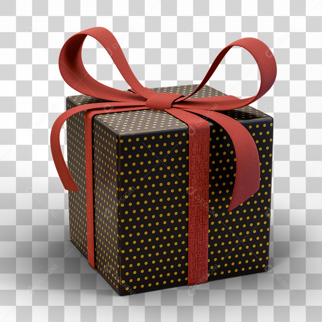 Caixa de Presente com Laço PNG Transparente