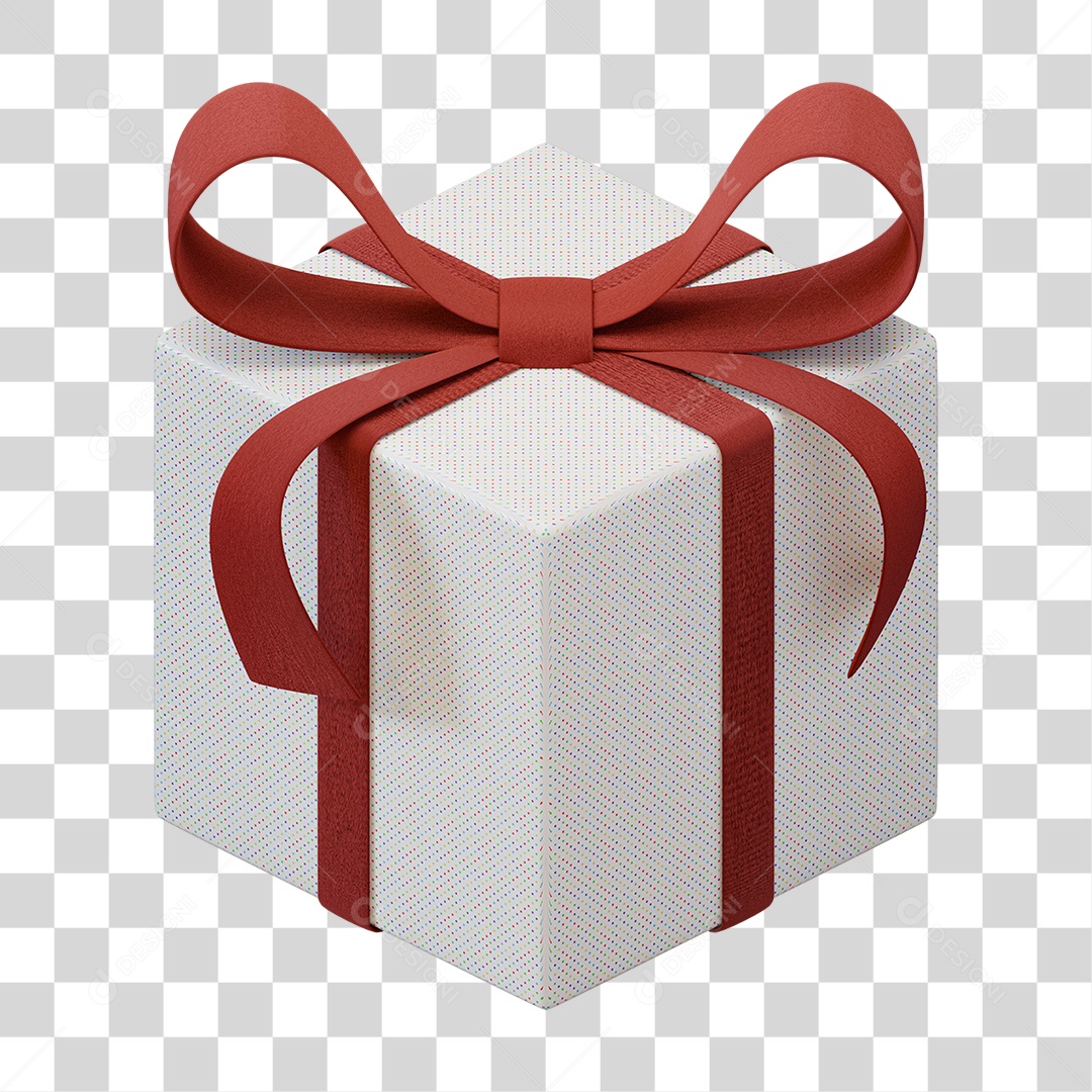 Caixa de Presente com Laço PNG Transparente