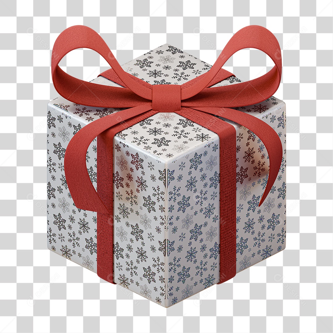 Caixa de Presente com Laço PNG Transparente