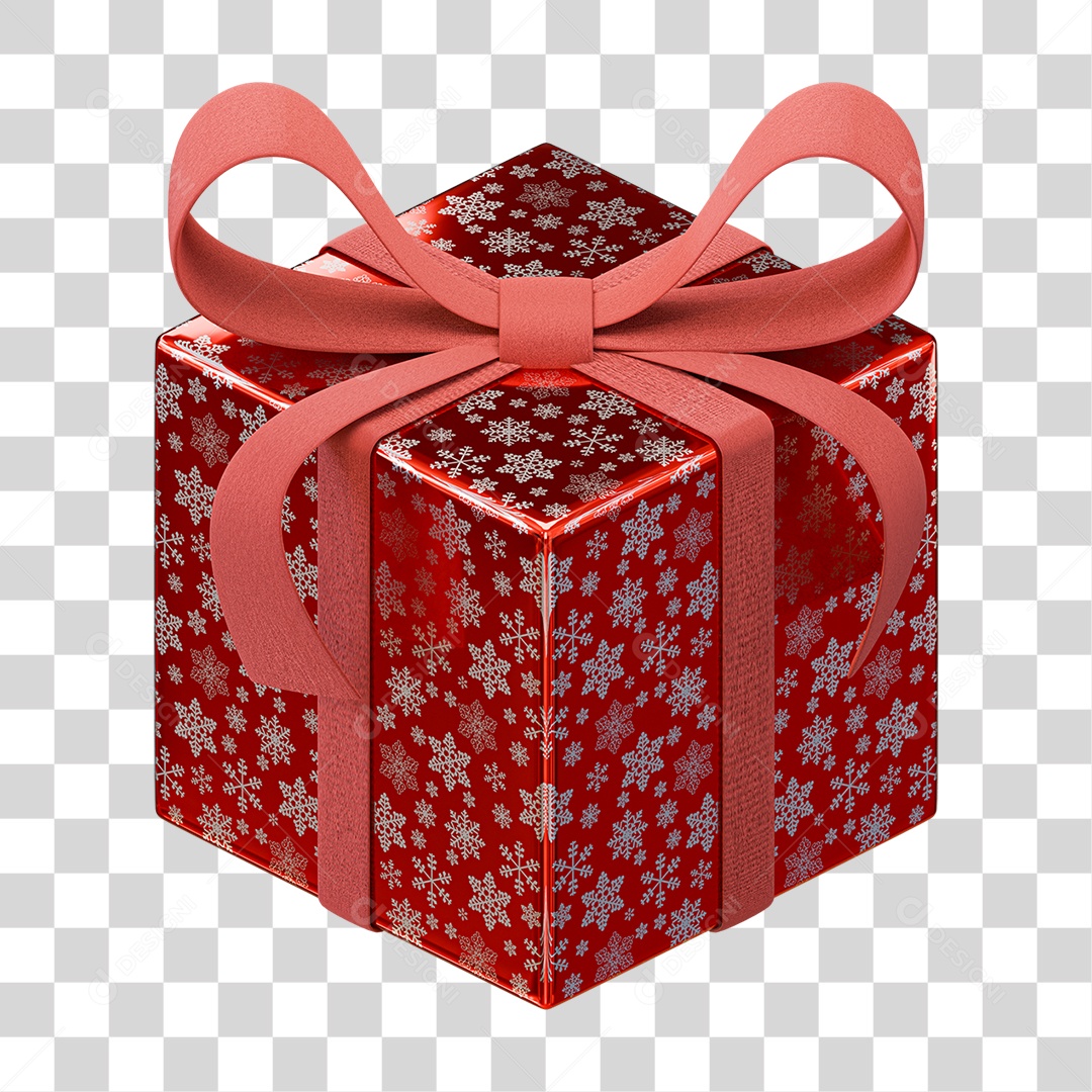 Caixa de Presente com Laço PNG Transparente