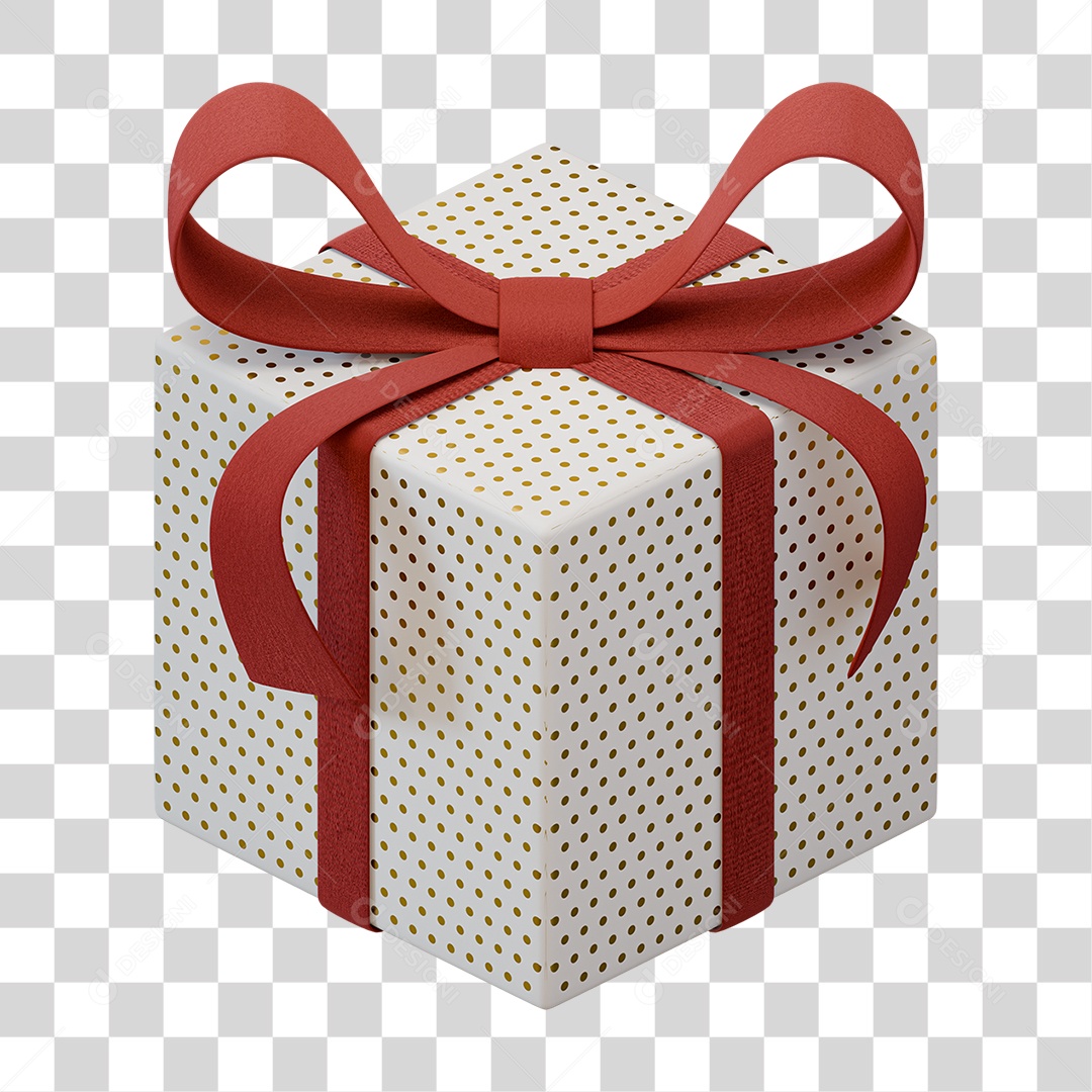 Caixa de Presente com Laço PNG Transparente