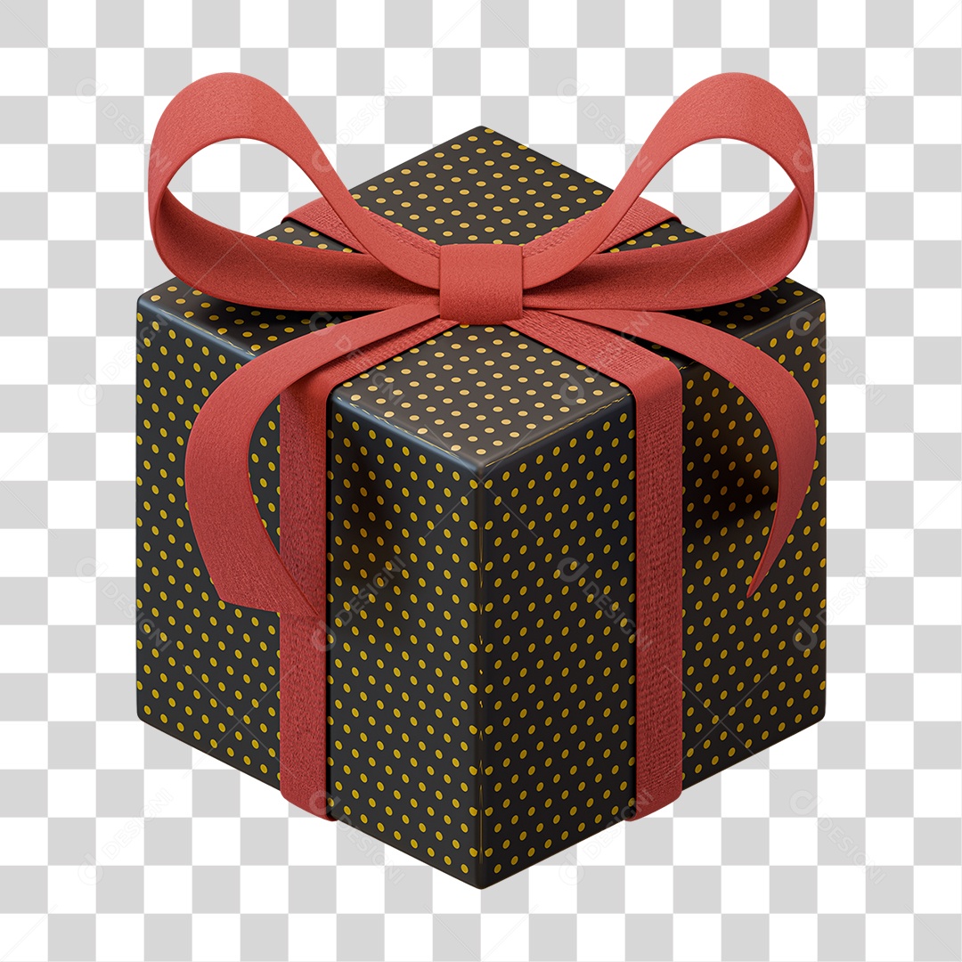 Caixa de Presente com Laço PNG Transparente