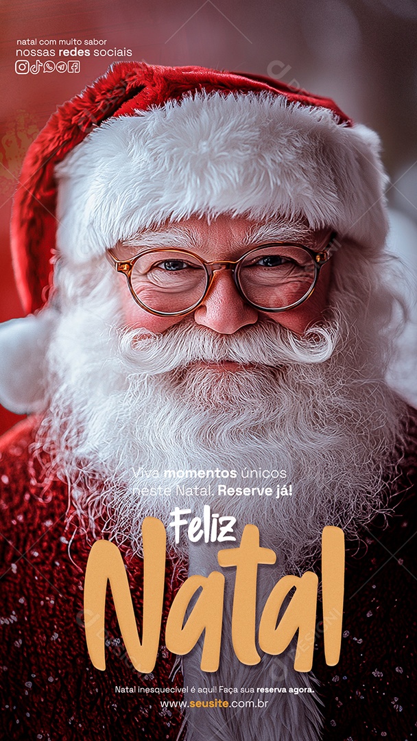 Story Feliz Natal 25 de Dezembro Social Media PSD Editável