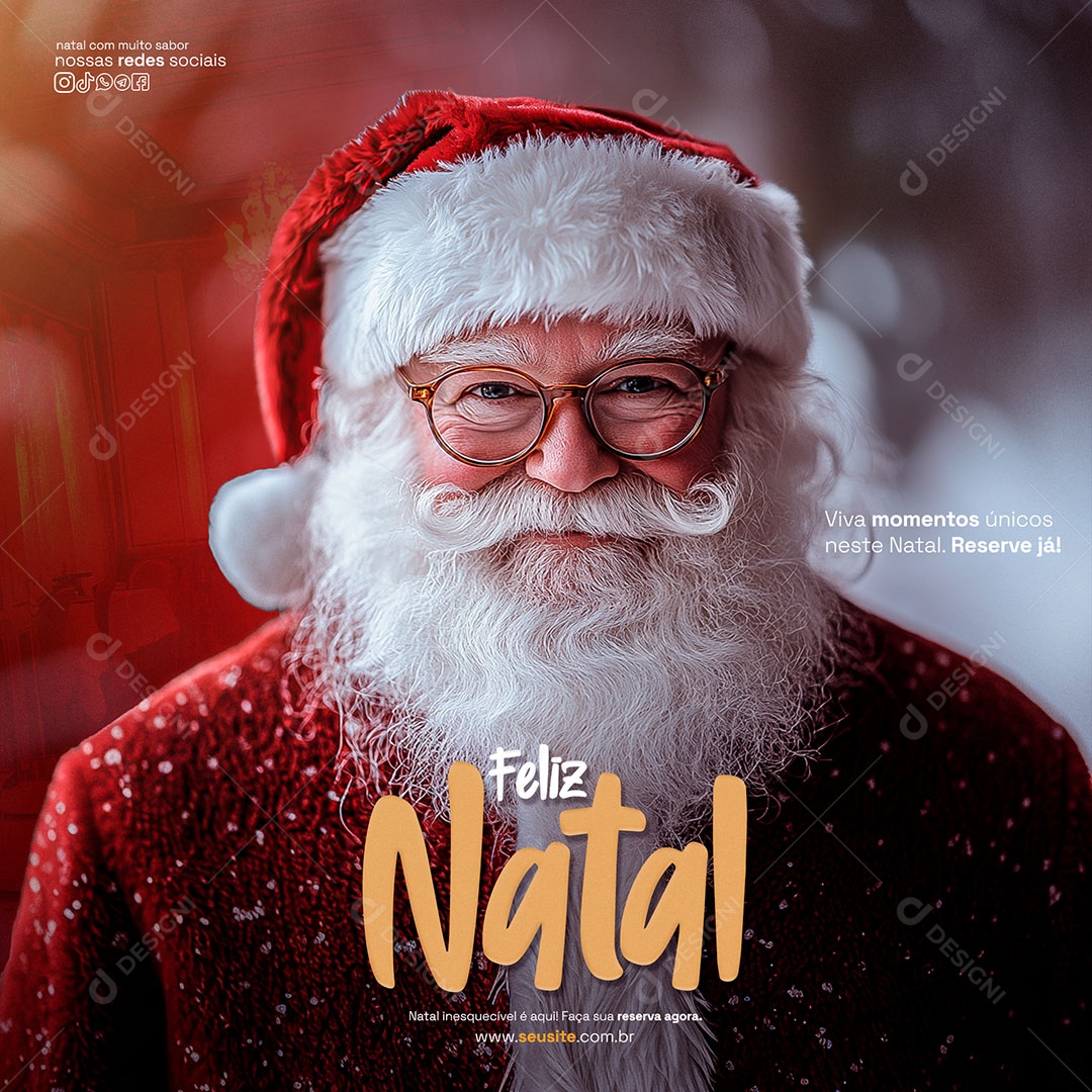 Feliz Natal 25 de Dezembro Social Media PSD Editável