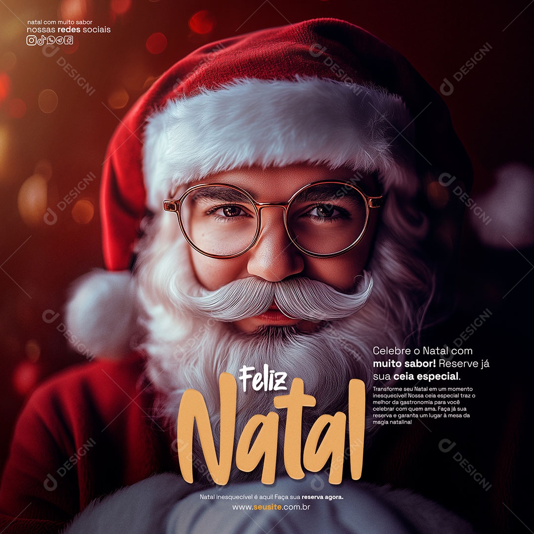 Feliz Natal 25 de Dezembro Social Media PSD Editável