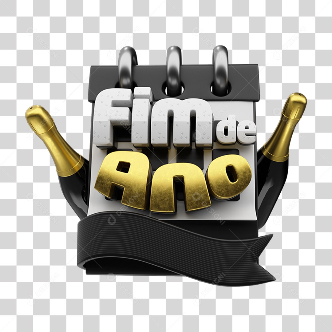 Selo 3D Fim de Ano PNG Transparente