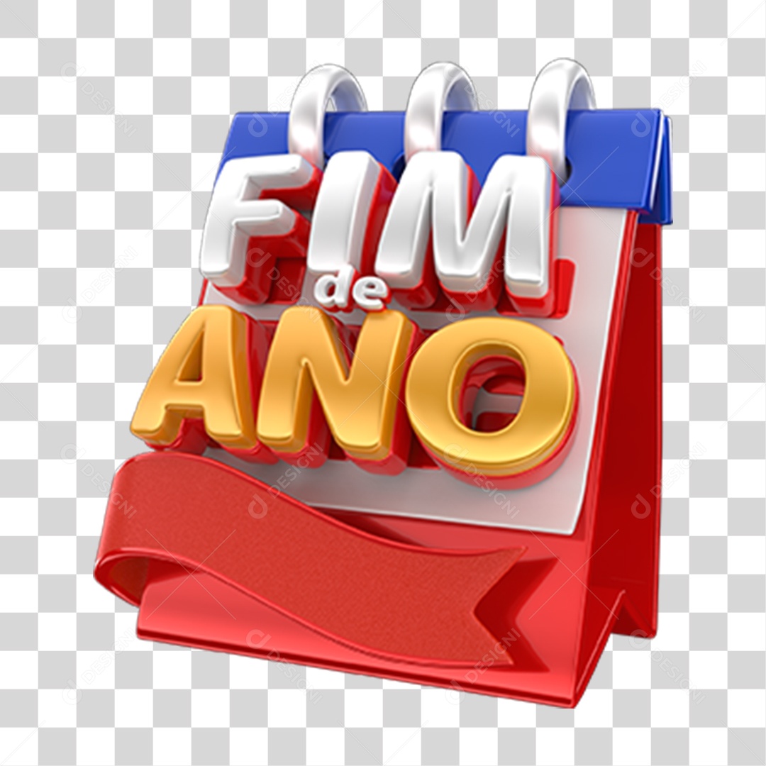 Selo 3D Fim de Ano PNG Transparente
