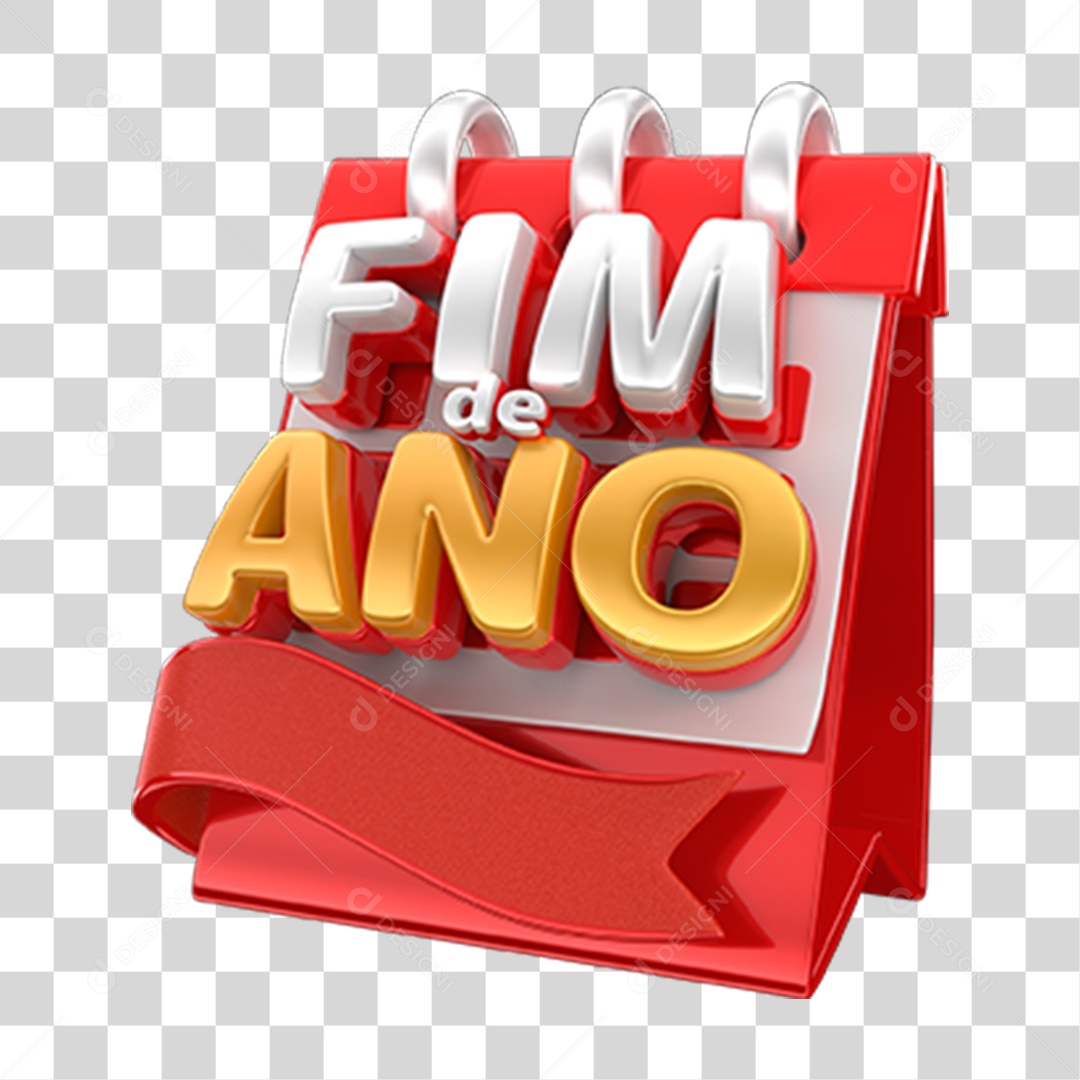 Selo 3D Fim de Ano PNG Transparente