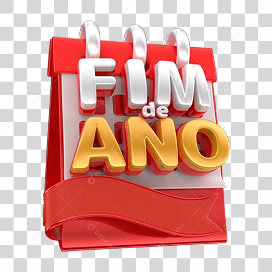 Selo 3D Fim de Ano PNG Transparente