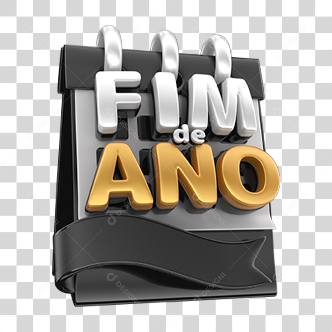 Selo 3D Fim de Ano PNG Transparente