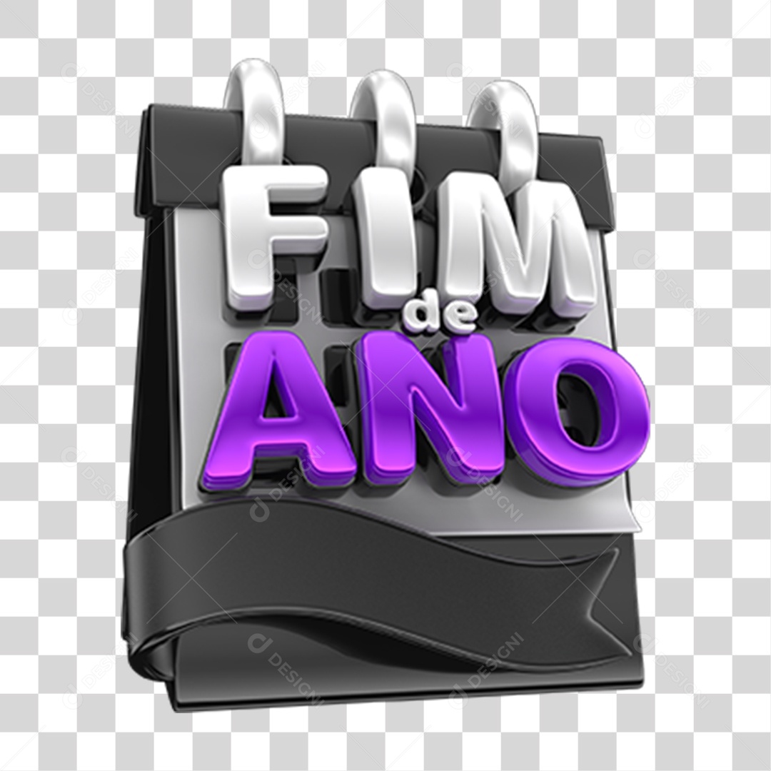 Selo 3D Fim de Ano PNG Transparente