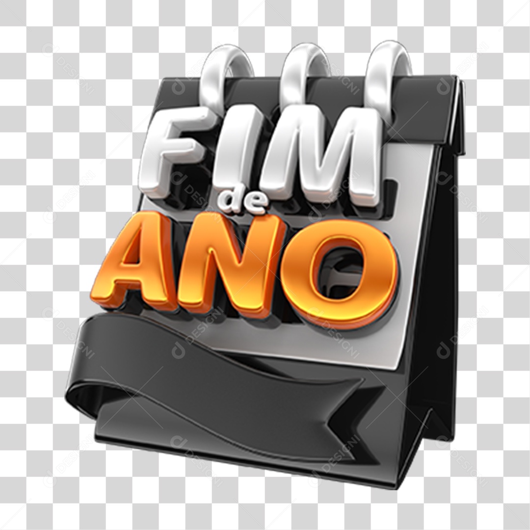 Selo 3D Fim de Ano PNG Transparente