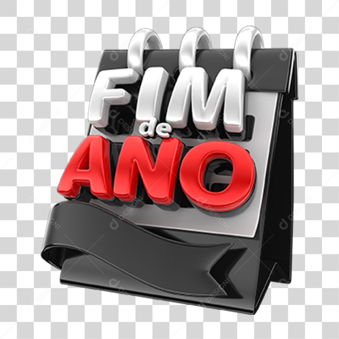 Selo 3D Fim de Ano PNG Transparente