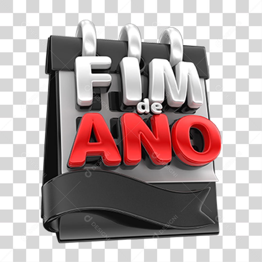 Selo 3D Fim de Ano PNG Transparente
