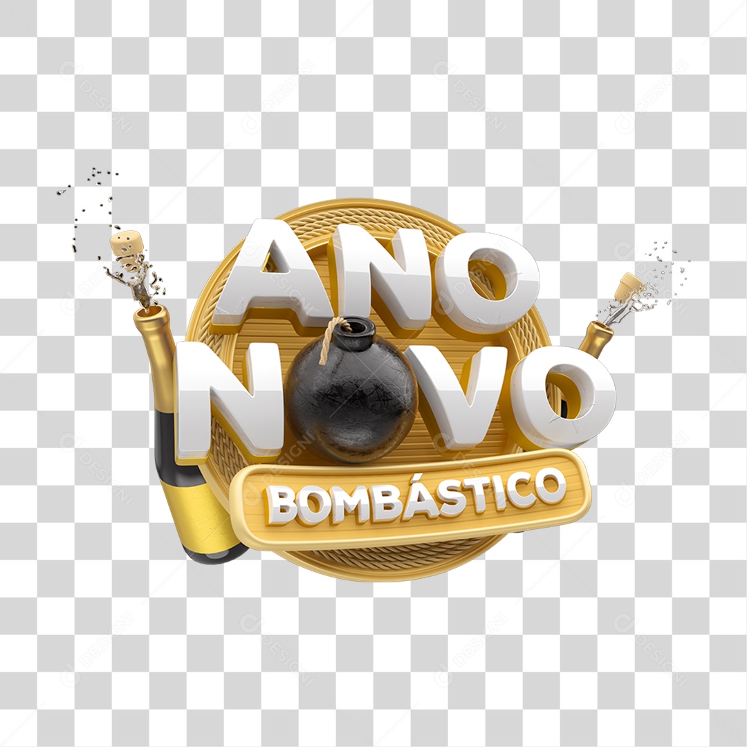 3D New Year Model PNG Transparent