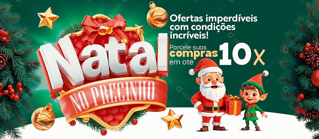 Banner Natal no Precinho Social Media PSD Editável