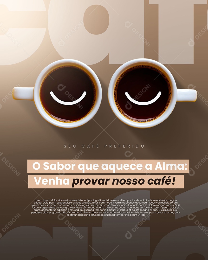 Cafeteria O Sabor Que Aquece a Alma Social Media PSD Editável
