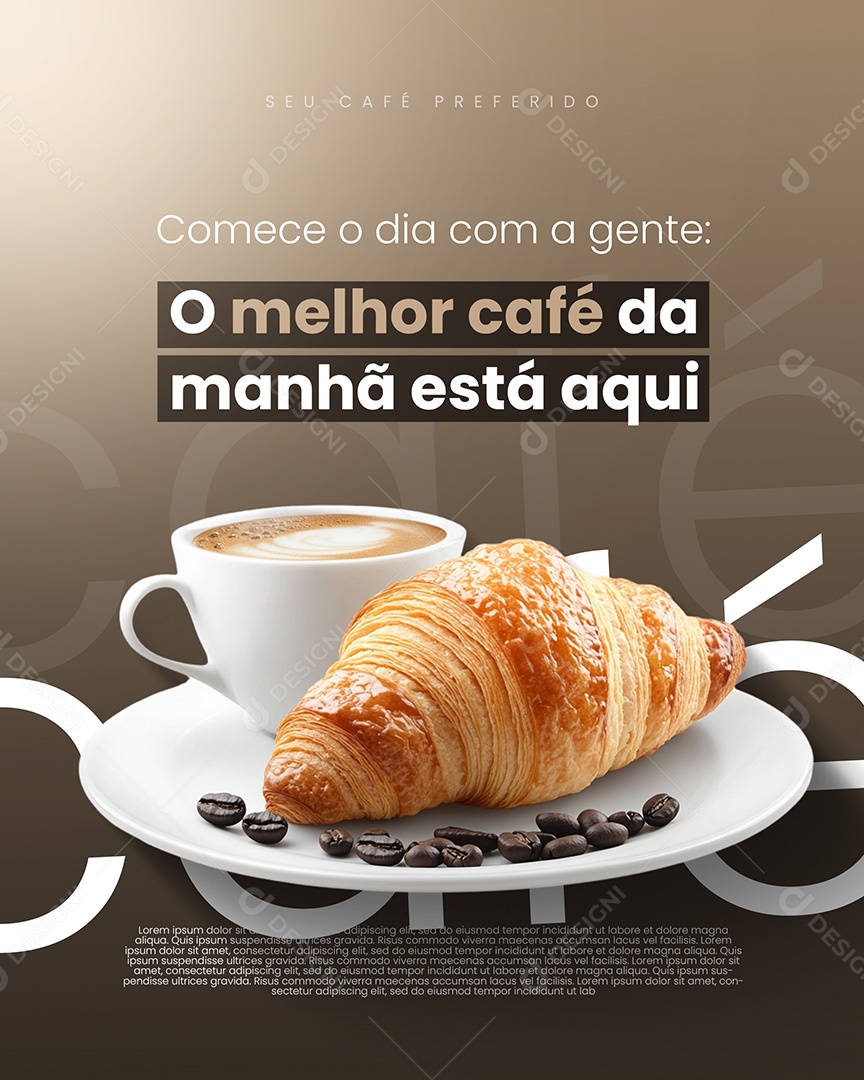 Cafeteria O Melhor Café da Manhã Social Media PSD Editável