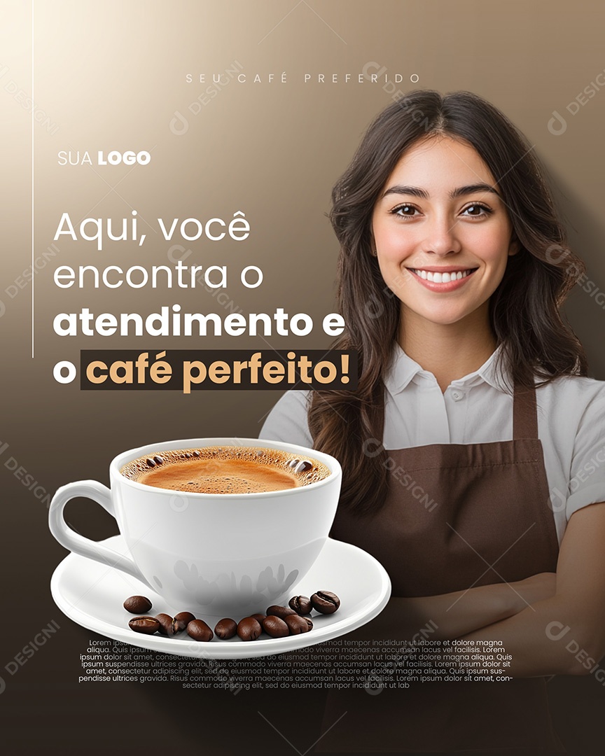 Cafeteria Café Perfeito Social Media PSD Editável