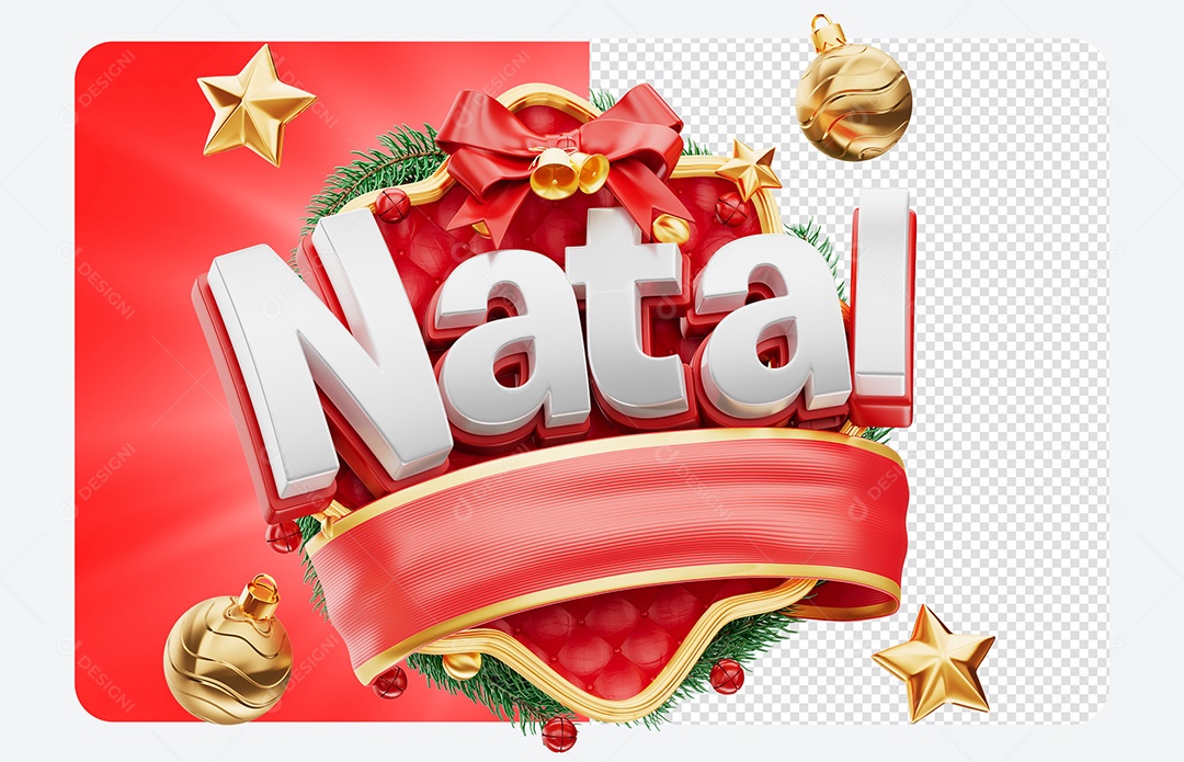 Selo 3D Natal para Composição PSD