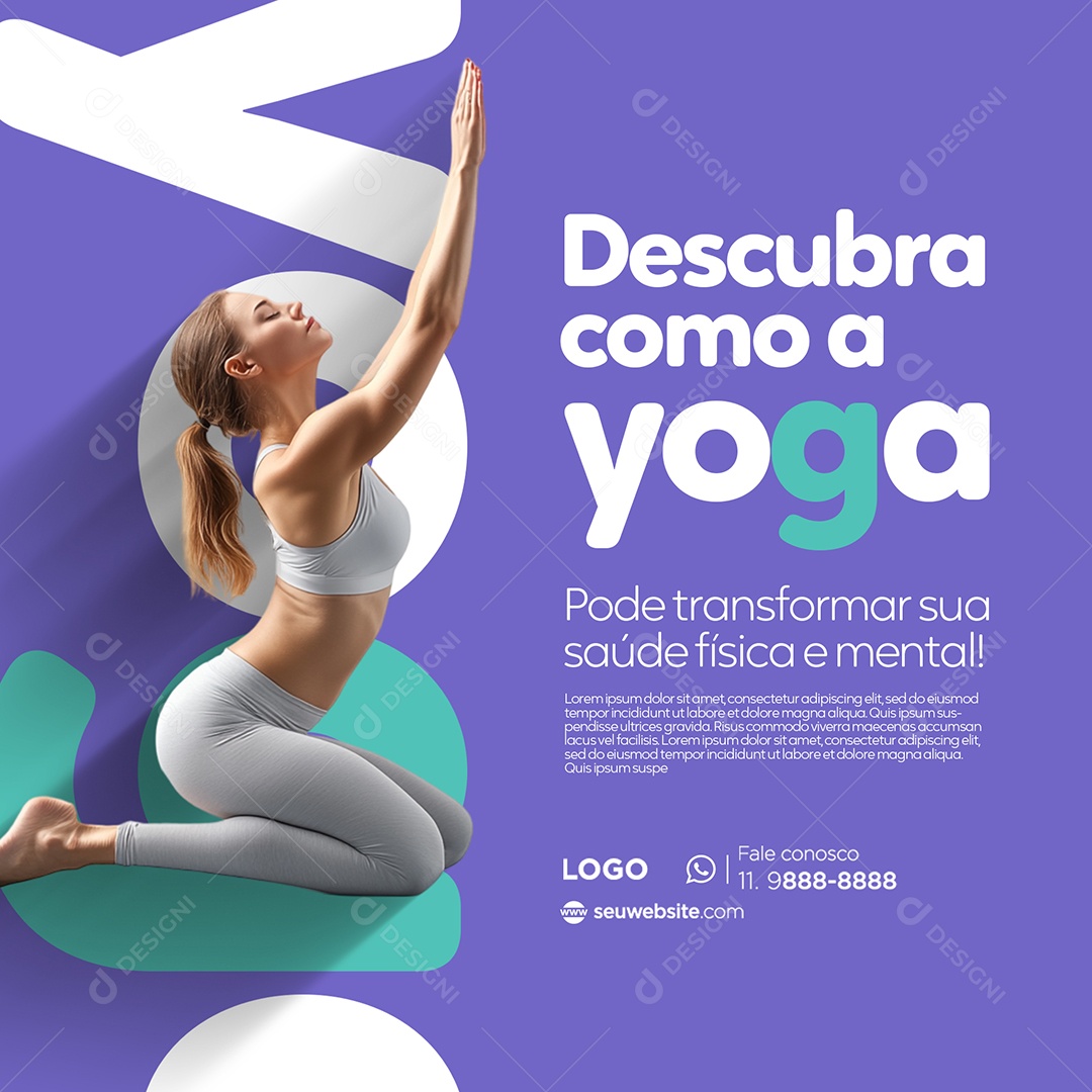 Yoga Transforme Sua Saúde Física Social Media PSD Editável