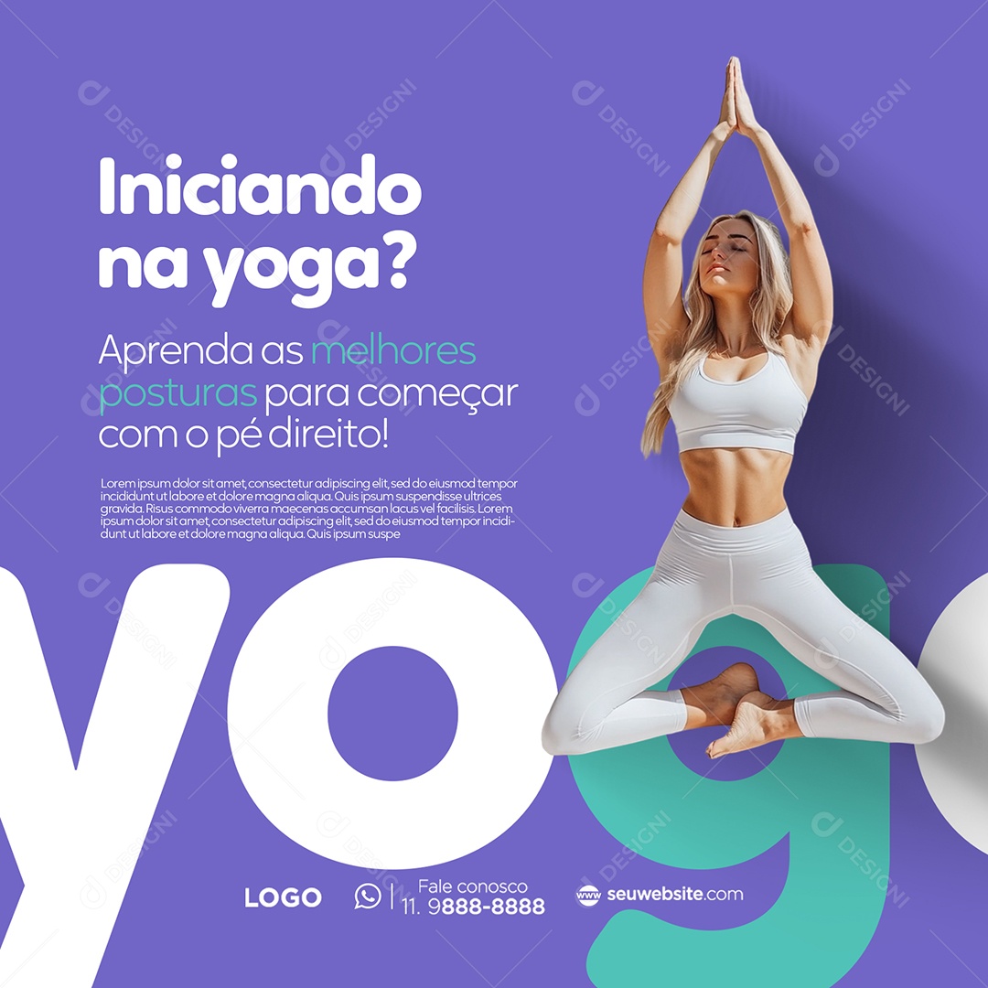 Yoga Aprenda Melhores Posturas Social Media PSD Editável