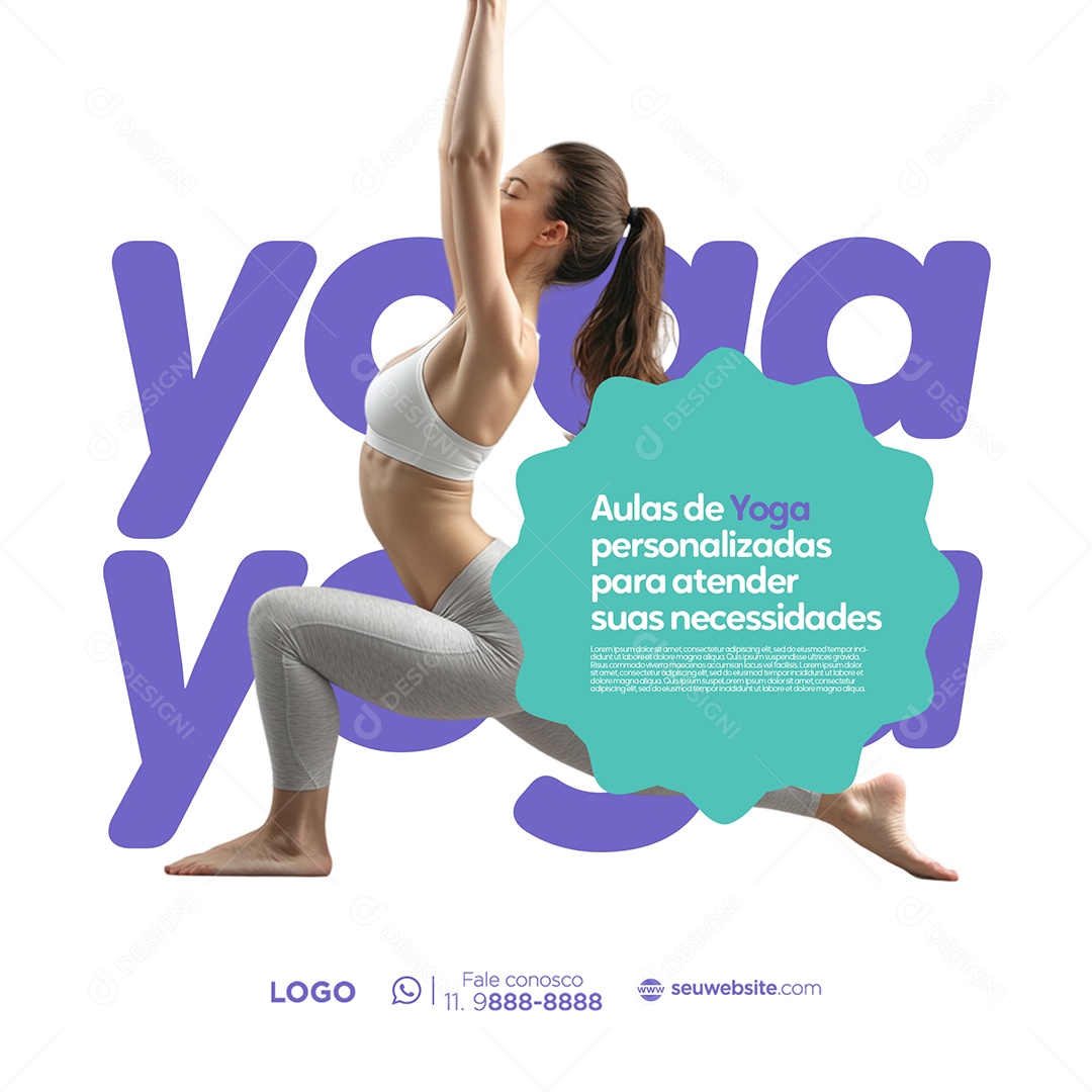 Yoga Aulas de Yoga Social Media PSD Editável