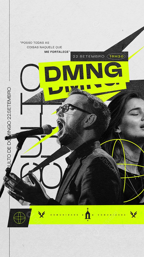 Story Gospel Culto DMNG Social Media PSD Editável