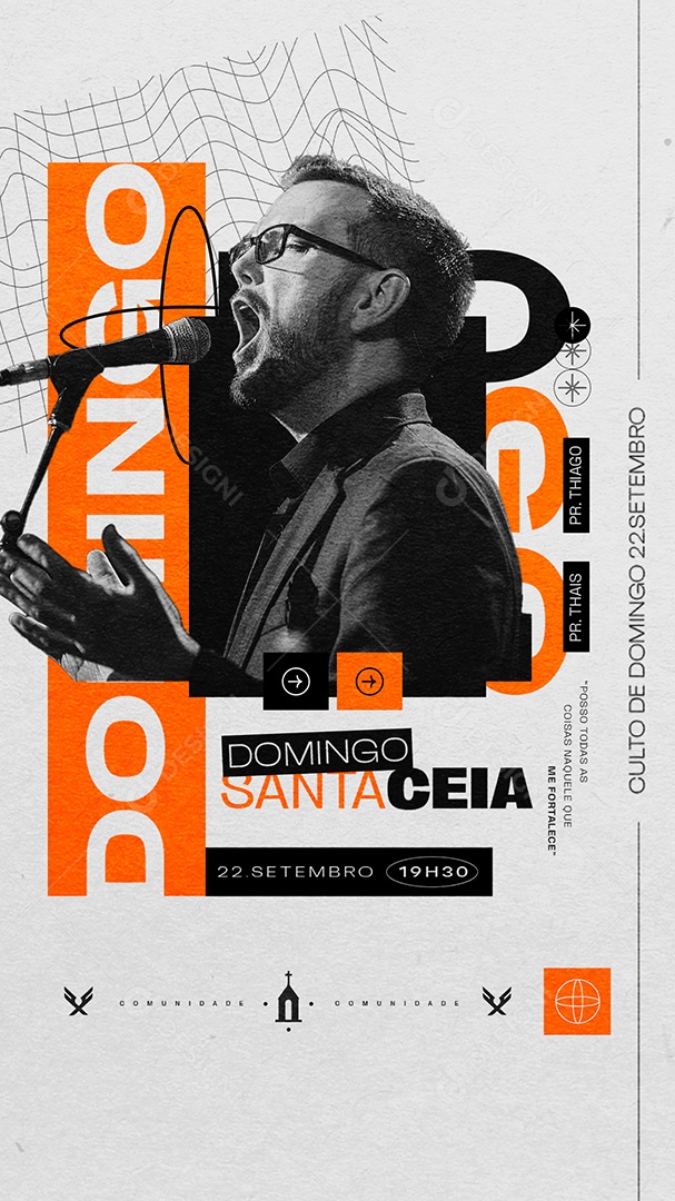 Story Gospel Domingo Santa Ceia Social Media PSD Editável