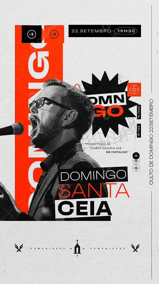 Story Gospel Santa Ceia Domingo Social Media PSD Editável